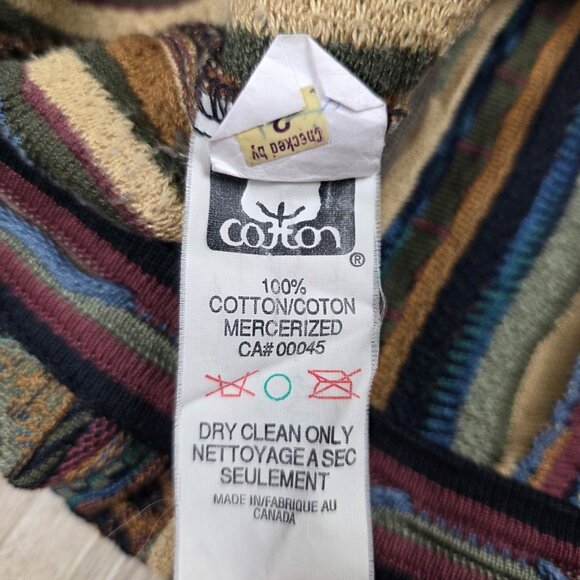 Tundra Men's Vintage Knit Coogi Style Crewneck Sweater Textured L 90s - Picture 4 of 14